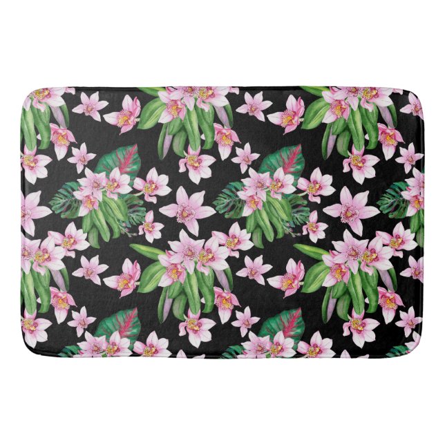 Design der Aquarellorchideen 27 Badematte (Vorderseite)