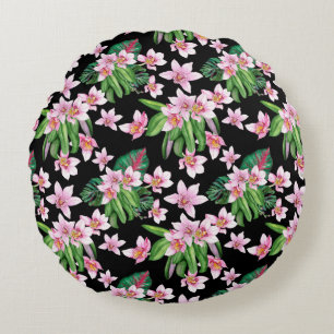 Design der Aquarellorchideen 27 Rundes Kissen