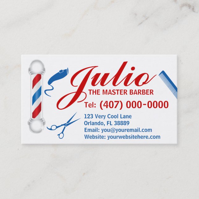 Design der Barber Business Card (individuell einst Visitenkarte (Vorderseite)