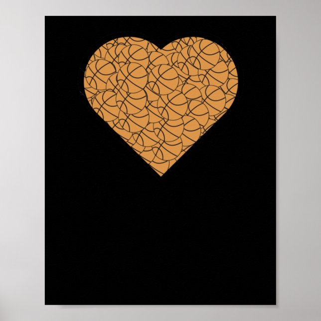 Design der Basketball-Herz-Liebe Poster (Vorne)