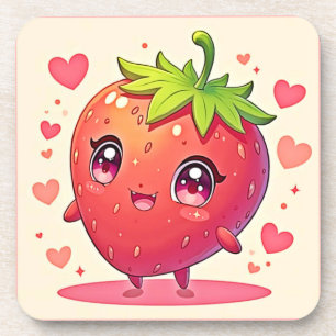 Design der bezaubernden Strawberry-Liebe Getränkeuntersetzer