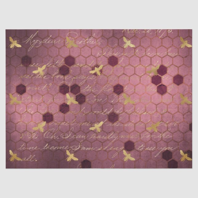 Design der Bienenreihe Burgund 2 Seidenpapier (Vorderseite)