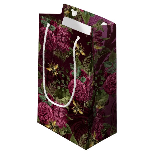 Design der Bienenreihe Burgund sechs Kleine Geschenktüte (Vorderseite Schrägansicht)