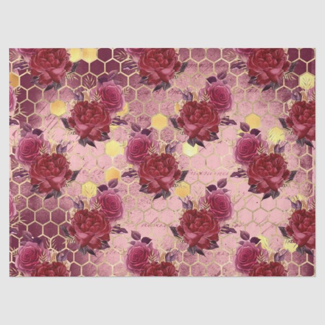 Design der Bienenreihe Burgund siebzehn Seidenpapier (Vorderseite)