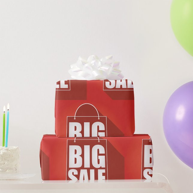 Design der Big Sale Red Retail Bag Geschenkpapier (Von Creator hochgeladen)