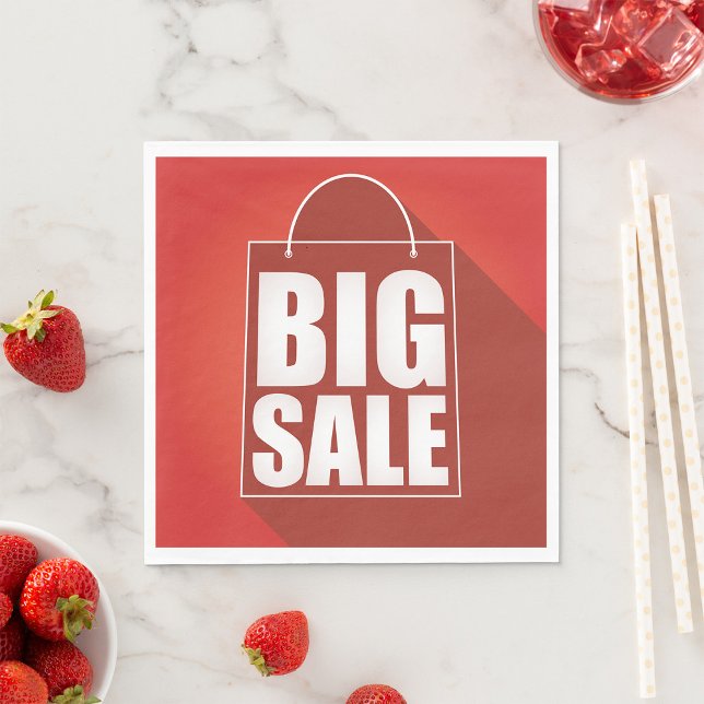 Design der Big Sale Red Retail Bag Serviette (Von Creator hochgeladen)