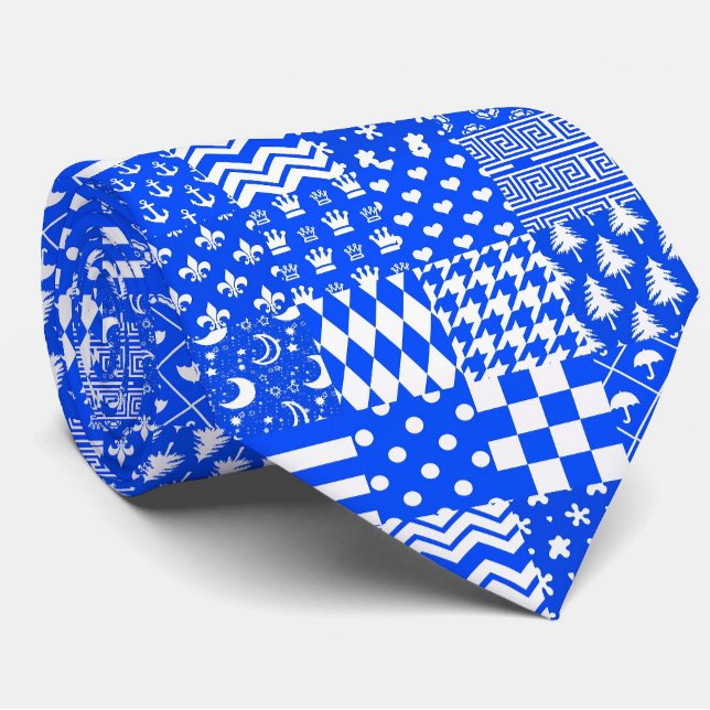 Design der blau-weißen gemischten Muster Krawatte (Von Creator hochgeladen)
