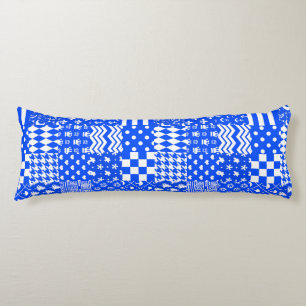 Design der blau-weißen gemischten Muster Seitenschläferkissen