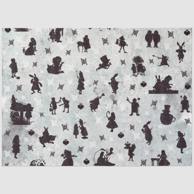 Design der blauen Alice im Wunderland 10 Seidenpapier (Vorderseite)