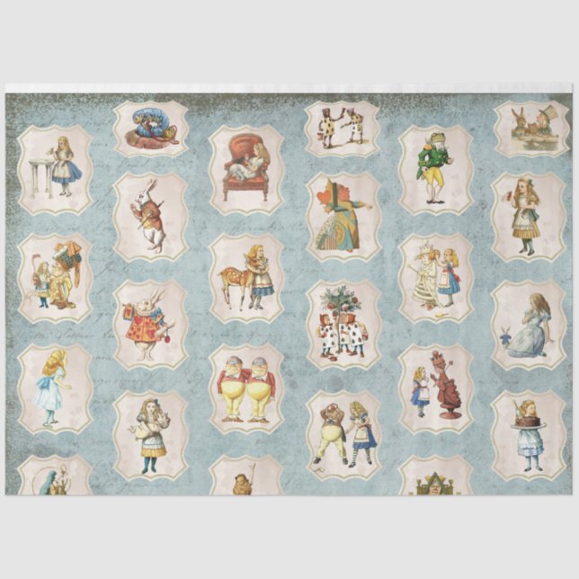 Design der blauen Alice im Wunderland 7 Seidenpapier (Vorderseite)