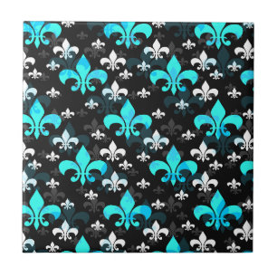 Design der blauen Lilie Fliese
