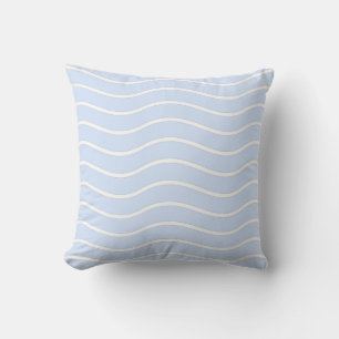 Design der blauen Pastell- und Weißweinlinien Kissen