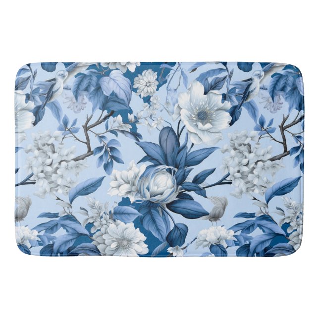 Design der Blue and White Chinoserie Series 3 Badematte (Vorderseite)