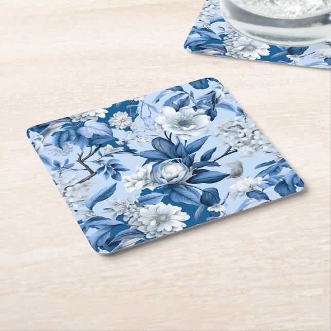 Design der Blue and White Chinoserie Series 3 Rechteckiger Pappuntersetzer (angewinkelt)