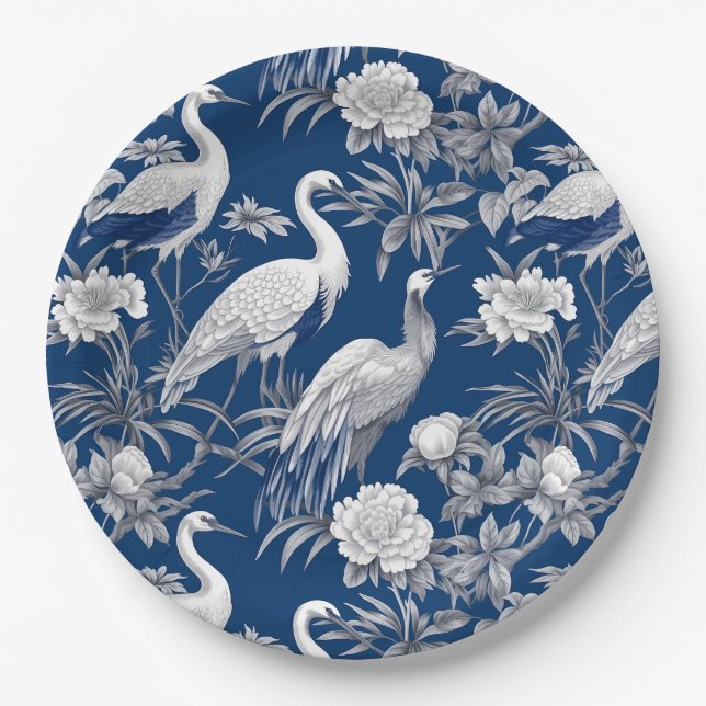 Design der Blue and White Chinoserie Series 7 Pappteller (Vorderseite)