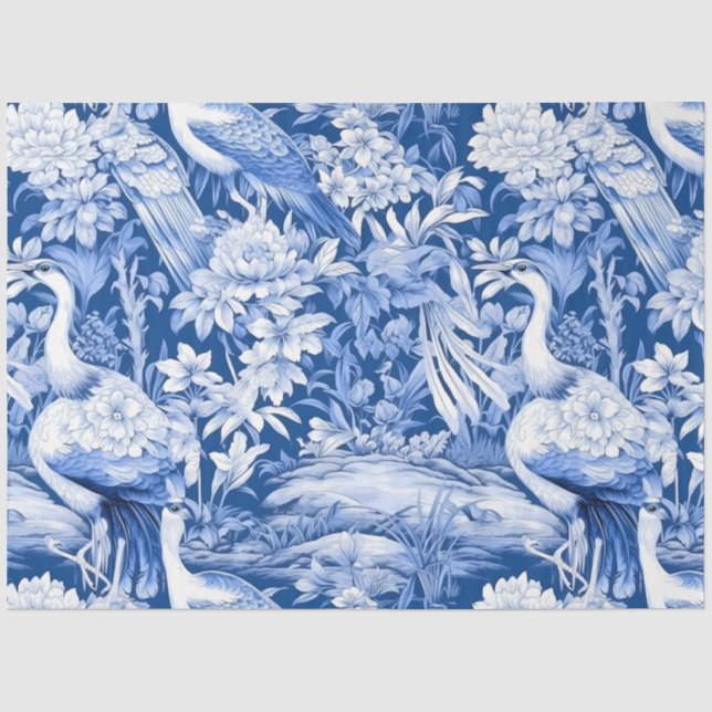 Design der Blue and White Chinoserie Series 8 Seidenpapier (Vorderseite)
