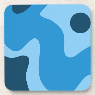 Design der Blue Deep Water Abstract Design Mitte d Getränkeuntersetzer