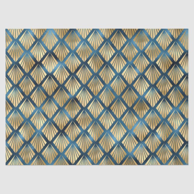Design der Blue und Gold Leopard Serie 10 Seidenpapier (Vorderseite)