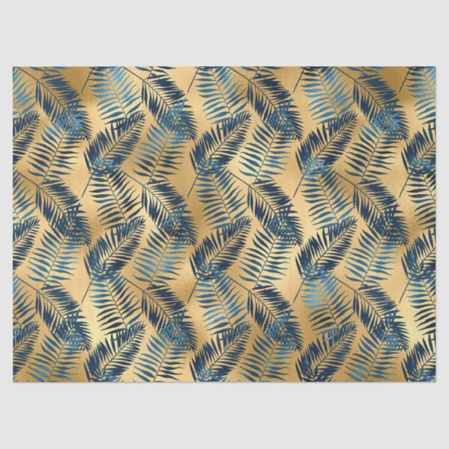 Design der Blue und Gold Leopard Serie 11 Seidenpapier (Vorderseite)