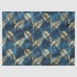 Design der Blue und Gold Leopard Serie 14 Seidenpapier
