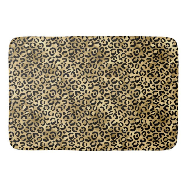 Design der Blue und Gold Leopard Serie 2 Badematte (Vorderseite)