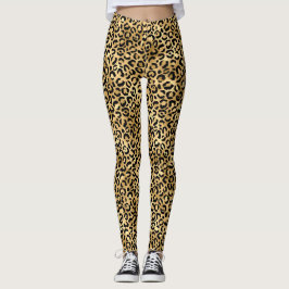 Design der Blue und Gold Leopard Serie 2 Leggings