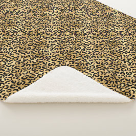 Design der Blue und Gold Leopard Serie 2 Sherpadecke