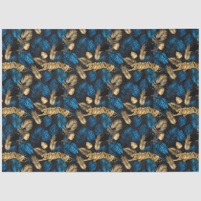 Design der Blue und Gold Tiger Serie 3 Seidenpapier (Vorderseite)
