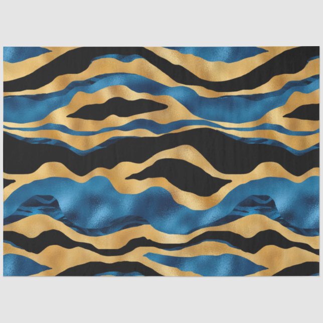 Design der Blue und Gold Tiger Series 2 Seidenpapier (Vorderseite)