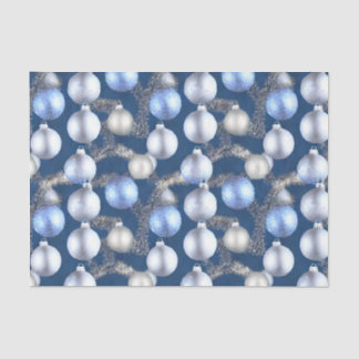 Design der Blue und Silver Christmas Bulb Serie 7 Seidenpapier