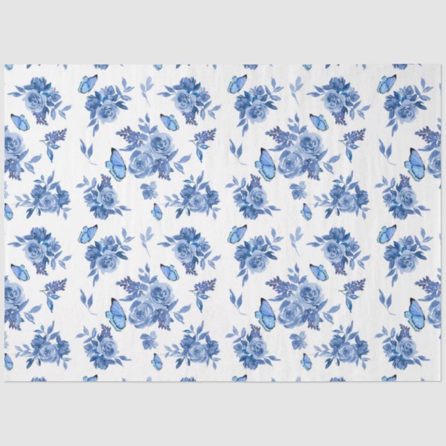 Design der Blue Watercolor-Serie 9 Seidenpapier (Vorderseite)