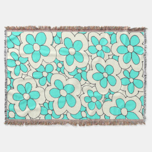 Design der Blume Blau und Creme Decke