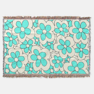 Design der Blume Blau und Creme Decke