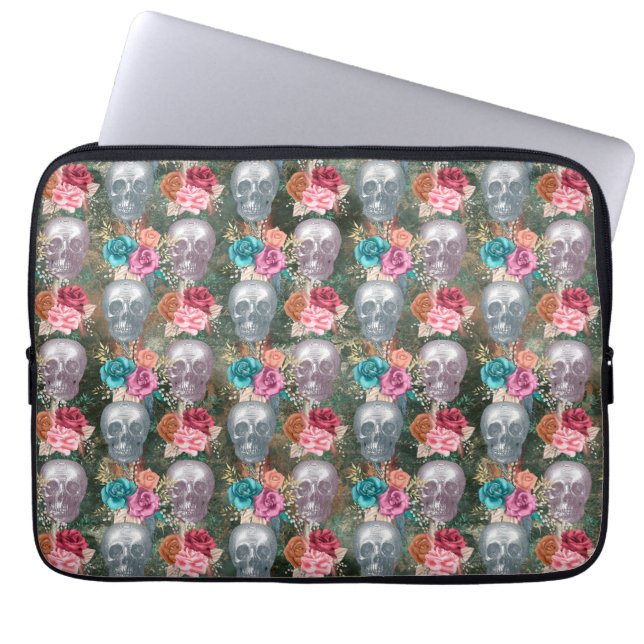 Design der Boho Skull-Serie 10 Laptopschutzhülle (Vorderseite)