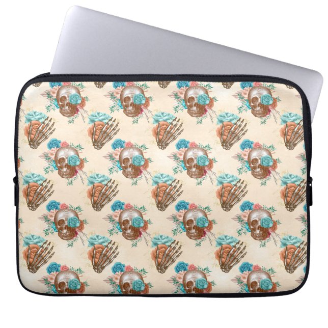 Design der Boho Skull-Serie 12 Laptopschutzhülle (Vorderseite)