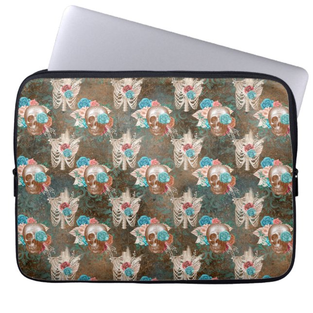 Design der Boho Skull-Serie 13 Laptopschutzhülle (Vorderseite)
