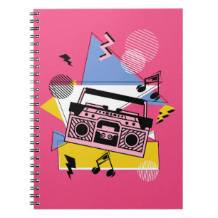 Design der Boombox im Retro-Stil Notizblock