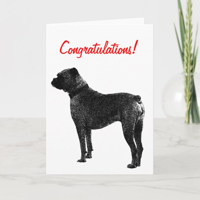 Design der Boxer-Hunde-Grußkarte | Herzlichen Glüc Karte (Vorderseite)