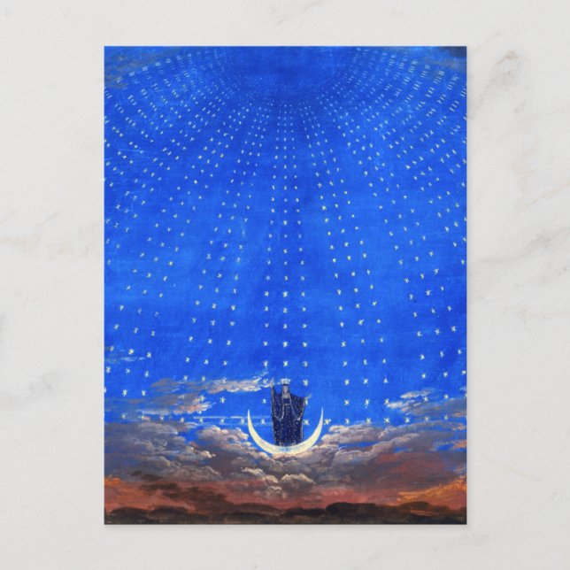 Design der Bühne für Mozarts Oper Magic Flute Postkarte (Vorderseite)