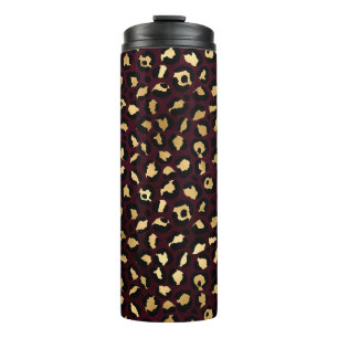 Design der Burgund-Gold-Leopard-Serie 8 Thermosbecher