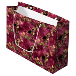 Design der Burgundy- und Gold Leopard-Serie 10 Große Geschenktüte