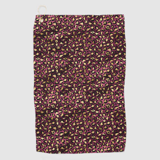 Design der Burgundy- und Gold Leopard-Serie 1 Golfhandtuch