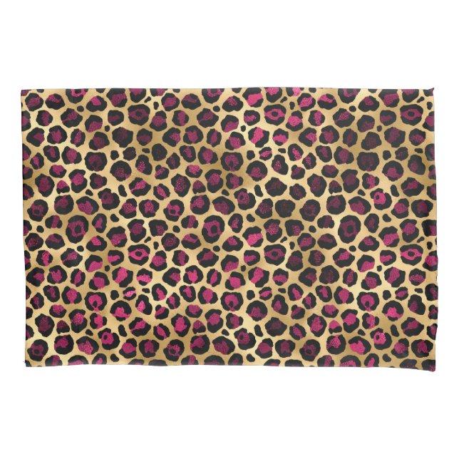 Design der Burgundy- und Gold Leopard-Serie 2 Kissenbezug (Vorderseite)