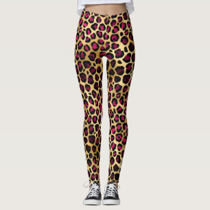 Design der Burgundy- und Gold Leopard-Serie 2 Leggings