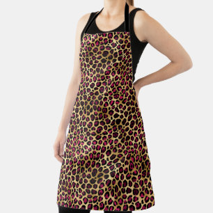 Design der Burgundy- und Gold Leopard-Serie 2 Schürze