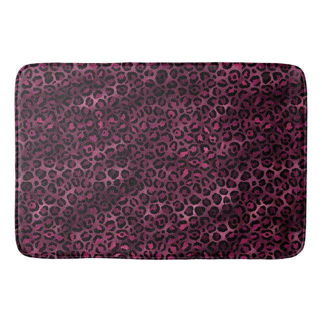 Design der Burgundy- und Gold Leopard-Serie 9 Badematte (Vorderseite)
