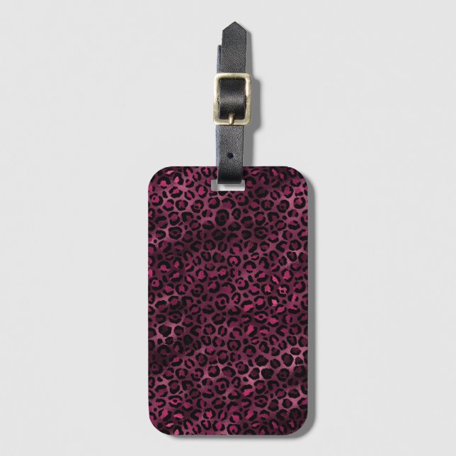 Design der Burgundy- und Gold Leopard-Serie 9 Gepäckanhänger (Vorderseite Vertikal)