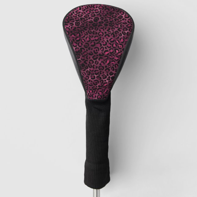 Design der Burgundy- und Gold Leopard-Serie 9 Golf Headcover (Vorderseite)