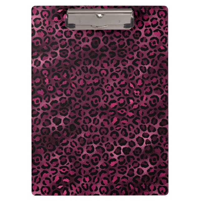 Design der Burgundy- und Gold Leopard-Serie 9 Klemmbrett (Vorderseite)