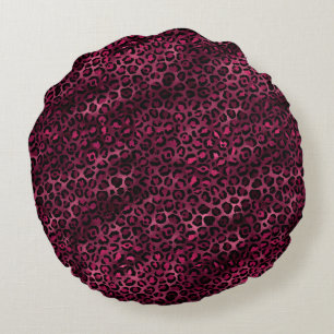 Design der Burgundy- und Gold Leopard-Serie 9 Rundes Kissen